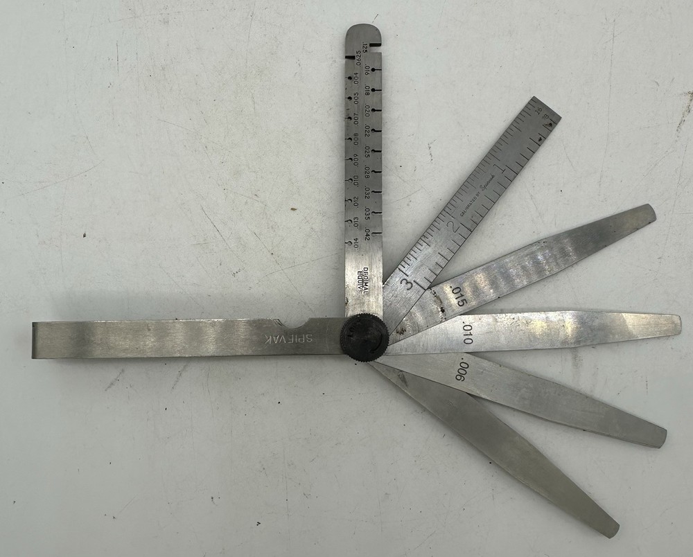 Spievak Feeler Gauge Set Dimension .015 .010 .006 3” Rule Engineer Machinist