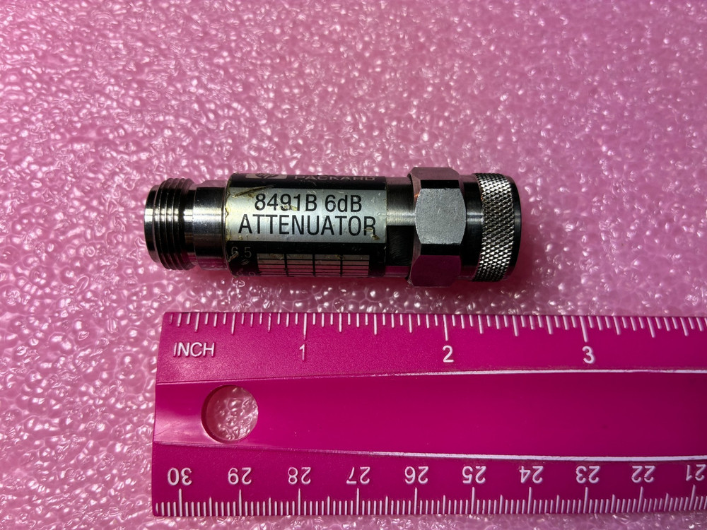 1 pc – HP model 8491B attenuator , 6 db , DC – 18 Ghz , 2 Watts , type N