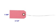 100 Cool Pink Tags with Wire 3 1/4″ x 1 5/8″ Size 2 Inventory Shipping Hang Tag