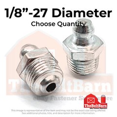 1/8″-27 Zerks Grease Fitting Straight Steel Zinc (Choose Quantity)