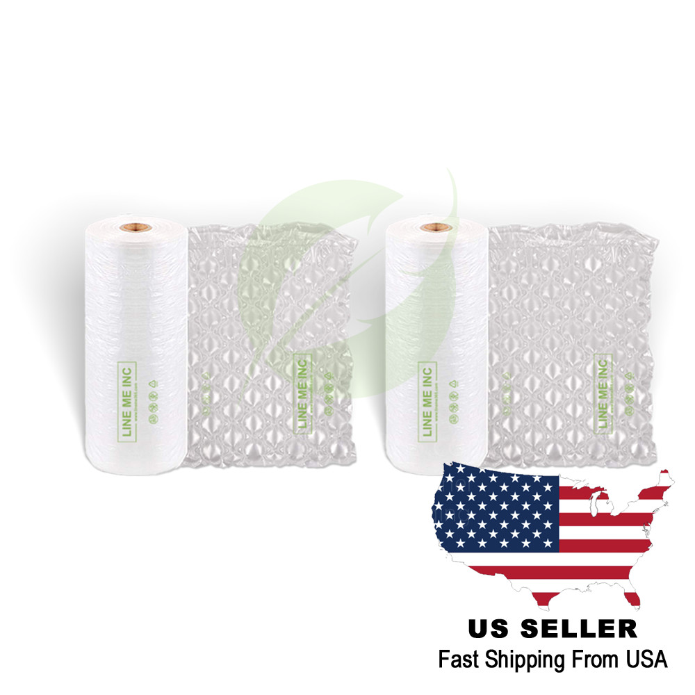 2 PACK 984ft x 16″ Air Cushion Machine Film Bubble Pillow Packaging Padding Roll