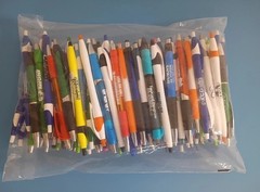 Lot Of 100 Misprint Ink Pens Bulk Assorted Retractable Click Ballpoint Pens