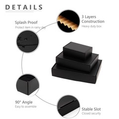 7x5x4 Inches Black Shipping Boxes 25 Pack – Corrugated Cardboard Mailing Box for