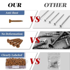 Torx Rust Resistant Exterior Wood Deck Screws 300 Pcs 8×1-1/4 Wood Decking