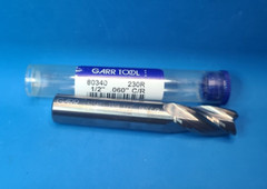 Garr Tool 1/2″ Carbide End Mill .060″ Corner Radius P/N: 80340