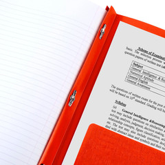2-Pocket Folder, Plastic Folder with Stay-Put Tabs and Prong Fasteners, Holds 8-