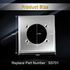 2 Gang Single Hole Outlet Cover Wall Plate & 4Screws for 14-50R Hubbell HBL9450A