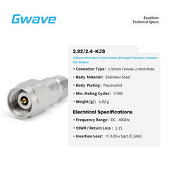 2.92mm Female to 2.4mm Male Adapter, DC – 40GHz