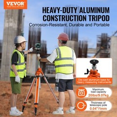 VEVOR Laser Level Tripod Stand 5/8″-11 Thread 45.07-114.37 in Height Adjustment
