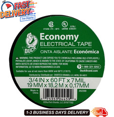 Black Electrical Tape 3/4 Inch x 60 Ft Vinyl Insulation Roll Moisture Resistant