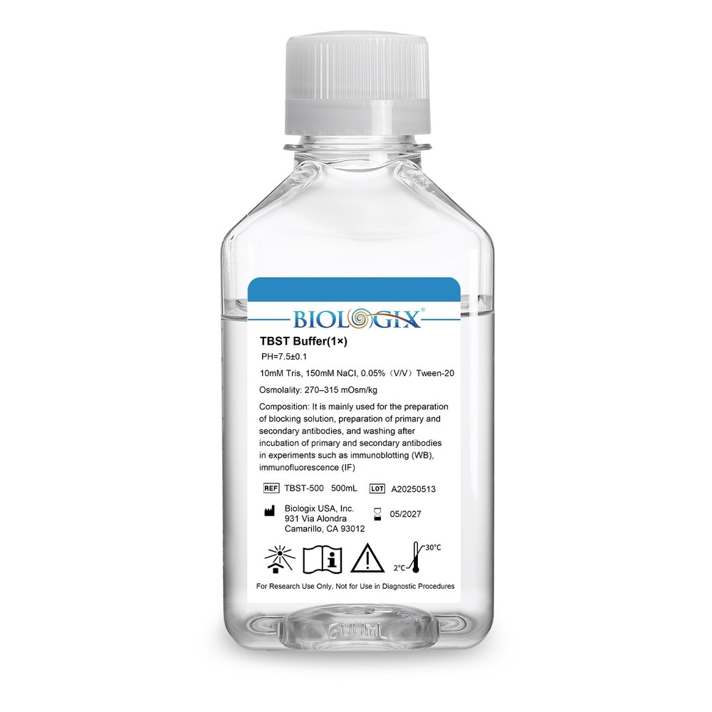 Biologix® TBST Buffer (1×), PH7.4, 500mL/Bottle, 10 Bottles/Case