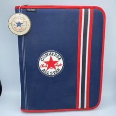 Vtg Converse All Star Chuck Taylor Zipper Binder 3-Ring Star Point FAB 90s Navy