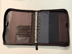Franklin Covey Leather Zip Planner Binder 7-Ring Organizer 8×10 Brown Burgundy