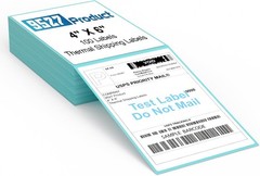 High-Quality 4×6 Fanfold Thermal Labels – 100 Shipping Labels with Blue Finish