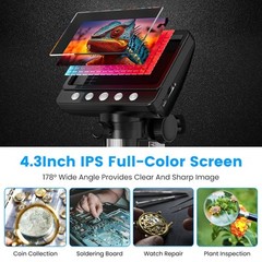 1080P Digital Microscope 1000X Soldering Microscope for Electronics Repair Coin