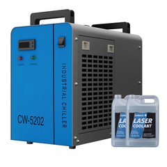 OMTech 6L CW-5202 Water Chiller for CO2 Laser Tube Engraver with 2 Pack Coolant