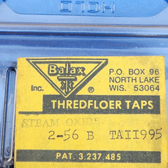 1 each BALAX #2-56 Bottom Threadfloer Tap with Steam Oxide Coating