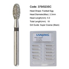 Dental Diamond Burs Pear Football FG 830/010 379/023 High Speed Friction Grip