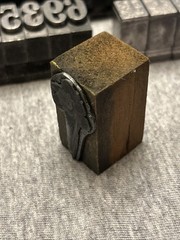 Letterpress Printing Block Mixed Lot Letters, Numbers, Symbols, BB & S Chicago