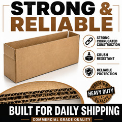100 Boxes 20x8x8″ Long Corrugated Shipping Boxes ECT-32 Kraft Packing Cartons