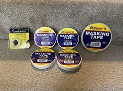 Tape It Masking Tape .71″ x 180′ WPM-75, Lot Plus 4 Rolls Of 30yds, 18mm Wide