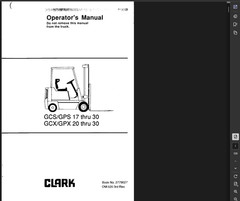 CLARK GPS 17 GPS17 FORKLIFT OPERATORS SERVICE REPAIR SHOP MANUAL PDF ON USB