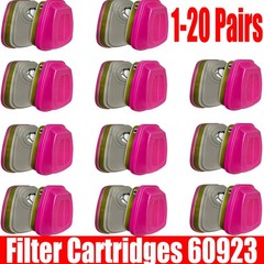 1-20 Pairs For 3M 60923 Organic Gas Replacement Respirator Cartridge/Filter new