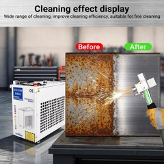 1500W Dual Pendulum Fiber Laser Cleaning Machine For Car Oil Rust Remove 220V US