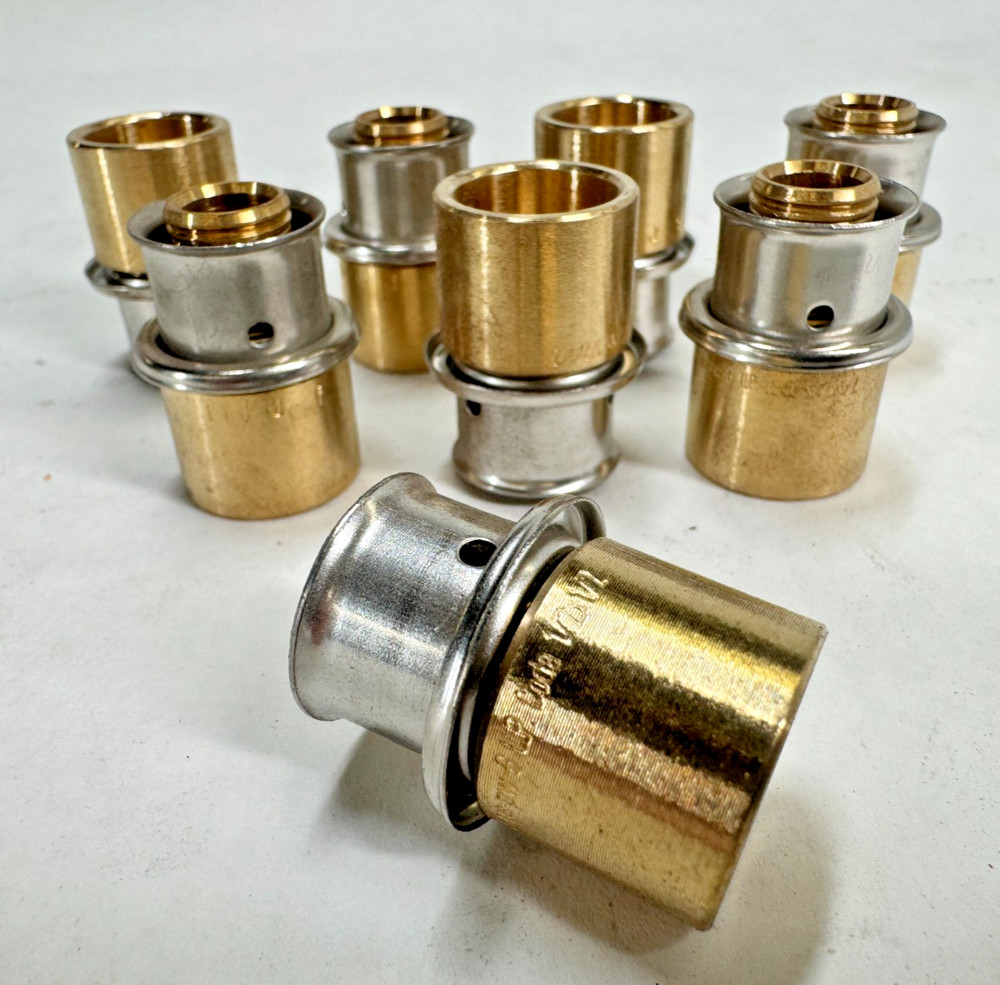(8-PACK) VIEGA 92021 1/2″ PEX Press x 1/2″ Copper Tube Adapter, Lead Free Bronze