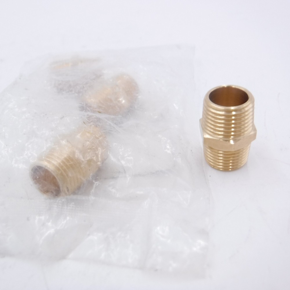 4 Pack 1/2″ Male NPT x 1/2″ Hex Brass Nipple Fittings