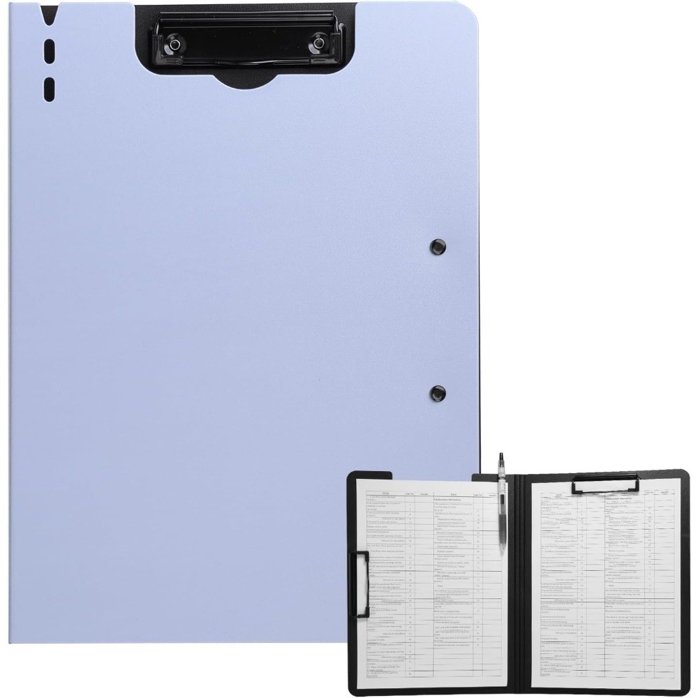 Foldable Clipboard Folder A4 Size with Horizontal Vertical Double Metal Clips