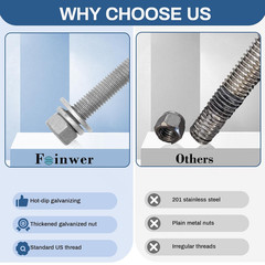 4 Pcs Hot Dipped Galvanized Square U-Bolts,1/2″ D X 3 1/16″ W X 5 5/16″ L,Boat T