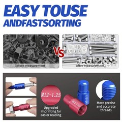Nut and Bolt Thread Checker Inch & Metric Thread Gauge Nut and Bolt Size Gauge