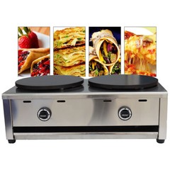 Commercial Crepe Maker 15.7in Natural Gas Nonstick Double Pancake Fruit Machine