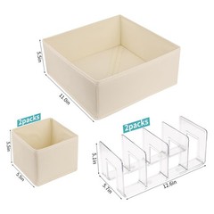 YILEGSYO 5 Pack Drawer Organizer Clothes, Foldable Baby Transparent