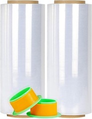 Durable 80 Gauge Clear Stretch Film with Handles – 12” x 1000′ for Easy Packing