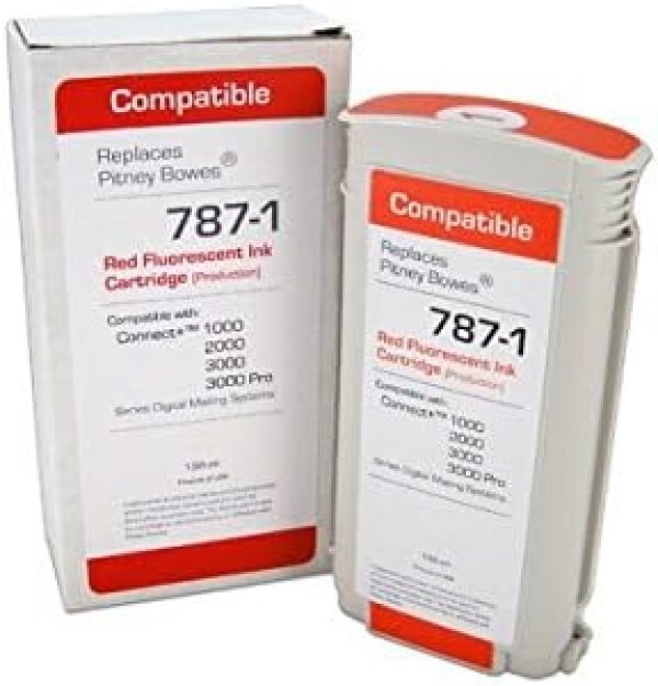 Pitney Bowes 787-1 Premium Quality Compatible Red Postage Ink Max Volume