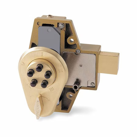 Simplex 904-04 Pushbutton Deadbolt, Satin Brass