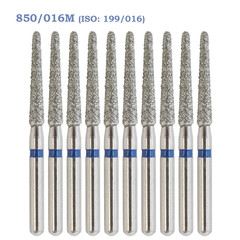 10pcs/pk Dental Diamond Burs FG 850/016M Medium Round End Taper Bur High Speed