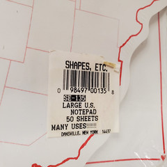 Creative Shapes U.S. Map Notepad 50 Sheets Fun For Kids 8″ Wide