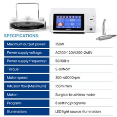 Brushless Dental Implant Motor System LED /Trolley Tool Cart Auto Water Supply