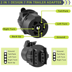 7 to 4 & 5 Pin Trailer Light Adapter，Convenient 2-in-1 Design Trailer Plug Ada