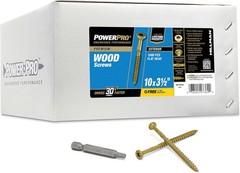 Power 967781 Wood Screws, #10 x 3-1/2″,Premium Outdoor Deck Screws,1000pcs Box