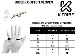 100% COTTON WHITE GLOVES Sizes-S to 2XL Moisturising Eczema TOUCH SCREEN UNISEX