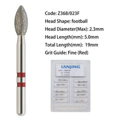 Dental Diamond Burs Zirconia Adjustment FG Egg Football Z379 Z368 for High Speed