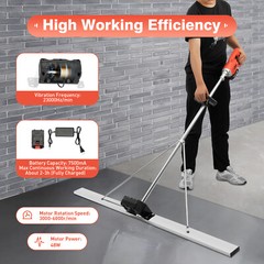 21V Cordless Concrete Vibrator Surface Power Trowel Electric Wet Cement Screed