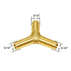 5/16″ Hose Barb Y Shaped 3 Way Union Fitting Intersection/Split Brass Water/F…
