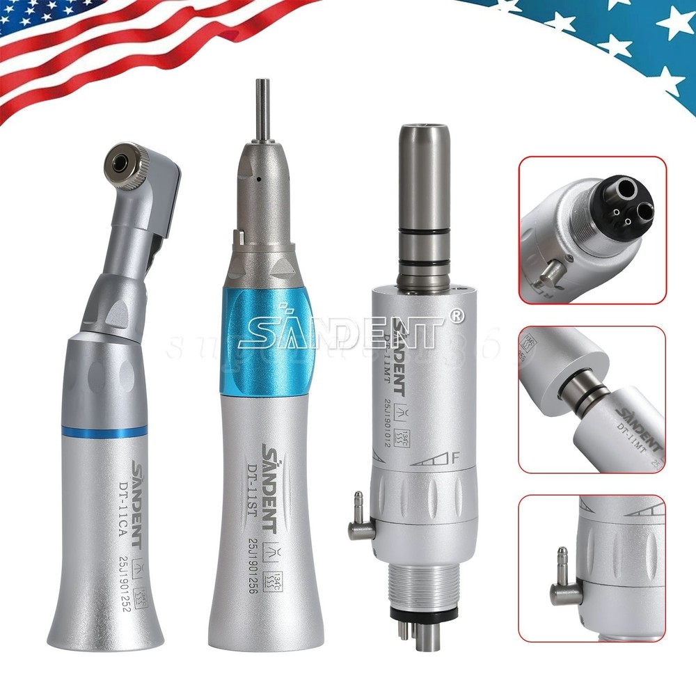 SANDENT Dental Slow Low Speed Handpiece Kit Push/Latch E-type 2/4Holes NSK Style