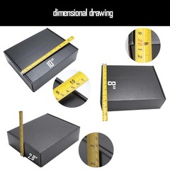 Black Corrugated Shipping Packaging Box L10xW8xH2.8 Inch Gifts Invitations