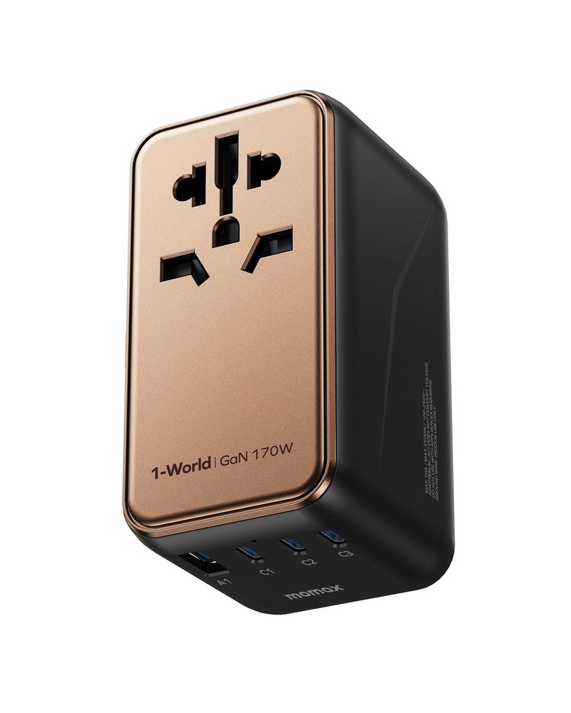 Universal Travel Adapter Worldwide 170W GaN, 3 USBC PD & 1 USBA QC Internatio…